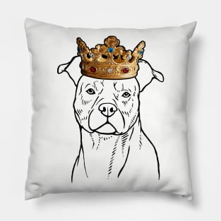 American Staffordshire Terrier Dog King Queen Wearing Crown Pillow