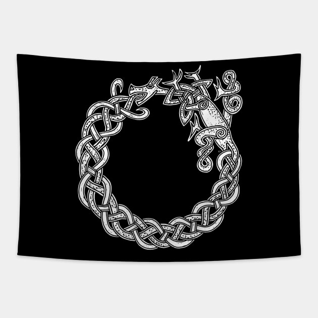 Celtic Knotwork Ouroboros Dragon Tapestry by LaForma