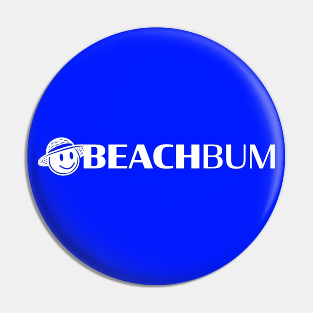 Beach Bum: Smiley Face (White) Pin by Long Legs Design