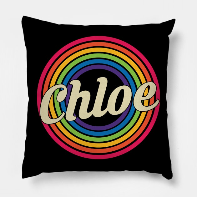 Chloe - Retro Rainbow Style Pillow by MaydenArt