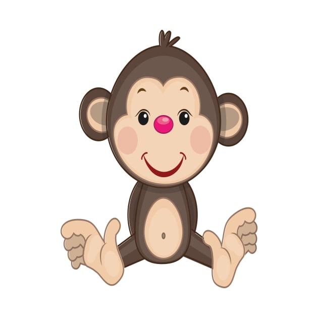 Monkey Cute Kawaii Cartoon by ProjectX23Red