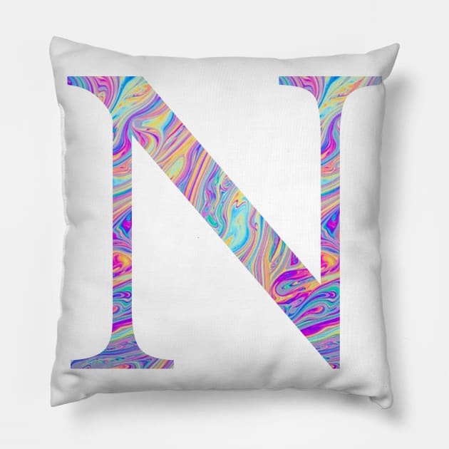 Nu Sorority Letter Sticker Pillow by aterkaderk