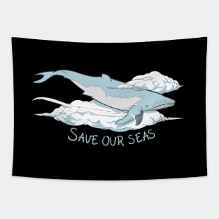 'Save Our Seas' Ocean Conservation Shirt Tapestry