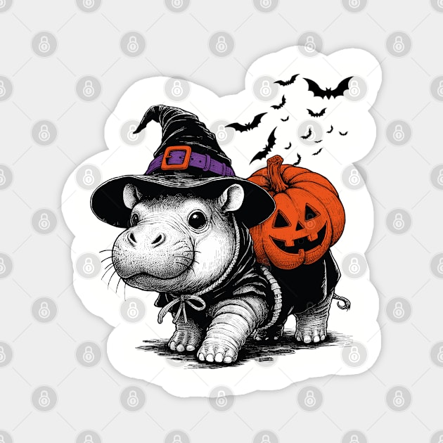 Moo Deng Halloween Magnet by JessArty