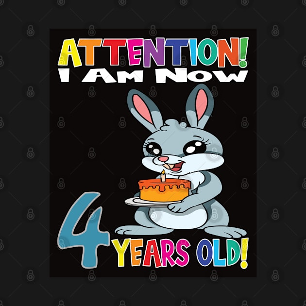 Rabbit Birthday I Am Now 4 Years Old by MzumO