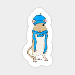 Golden Gerbil winter hat, scarf and mittens Magnet