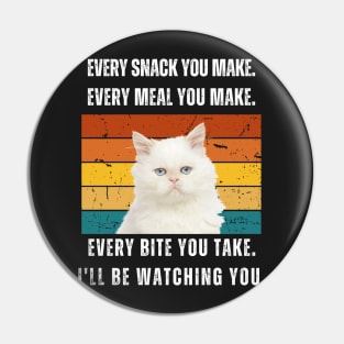 Every snack you make. Persian cat retro design Pin