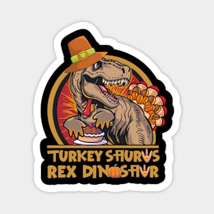 Turkey Saurus Rex Dinosaur Funny Thanksgiving Magnet