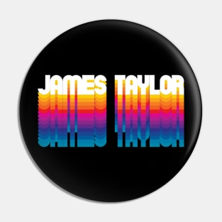 Retro James Proud Name Personalized Gift Rainbow Style Pin