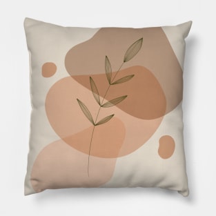 Boho Botanical Abstract Print Pillow