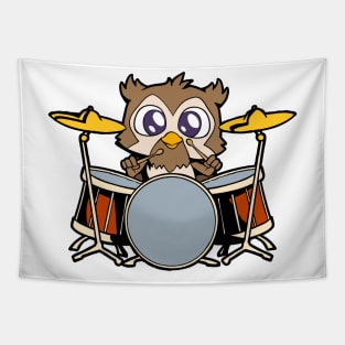 Comic owl drummer Tapestry