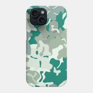 Bold Florals / Retro Shapes in Green Phone Case