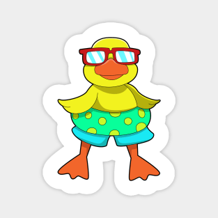 Duck with Swim ring & Sunglasses Magnet