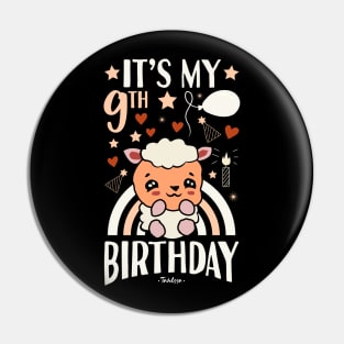 It's My 9th Birthday Sheep Pin