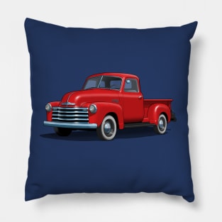 red 1949 chevrolet pick up truck Pillow