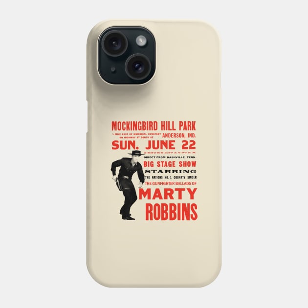 Marty Robbins Concert Poster Phone Case by malamaya