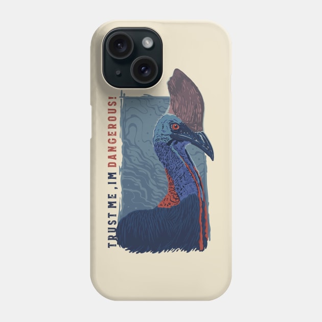exotic cassowary bird illustration Phone Case by Mako Design 