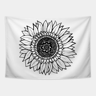 Sunflower Illustration Tapestry