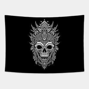 Black and White Tribal Chief Tapestry