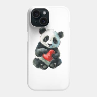 Valentine Giant Panda Bear Holding Heart Phone Case