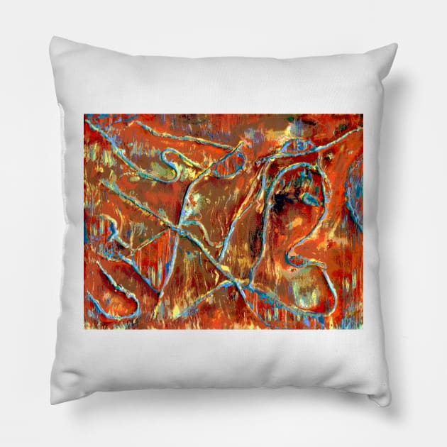 Fire Dancing Abstract Pillow by Heatherian