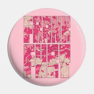 Frankfurt, Hesse, Germany City Map Typography - Blossom Pin