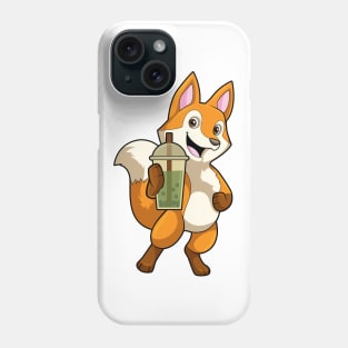 Fox at Drinking with Bubble Tea Phone Case