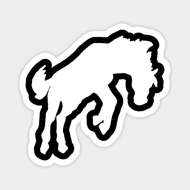 white bucking horse silhouette Magnet by Shyflyer