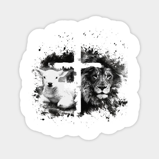 Lion and the Lamb - Christian - Sticker