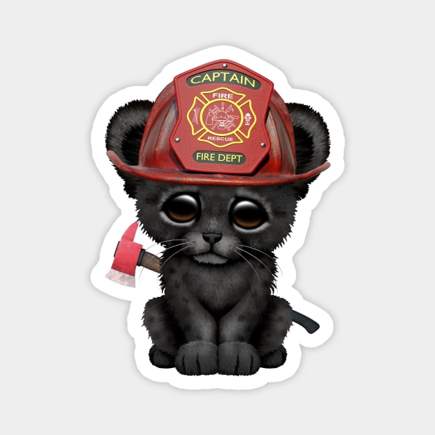 Cute Black Panther Cub Firefighter Magnet by jeffbartels