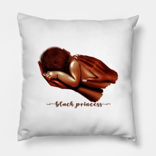 Cute little black princess illustration. Mother's love Pillow