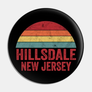 Hillsdale New Jersey Vintage 70s 80s Distressed Retro Pin