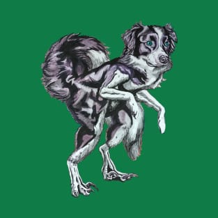 Border Collie Velociraptor T-Shirt