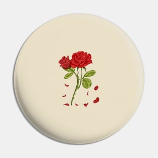 Rose Red Botanical Pin