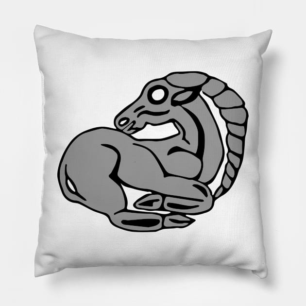 Capricorn rolled up with a view to the left - timeless abstraction Pillow by LeahHa