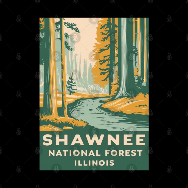 Shawnee National Forest Retro Travel Poster by Perspektiva