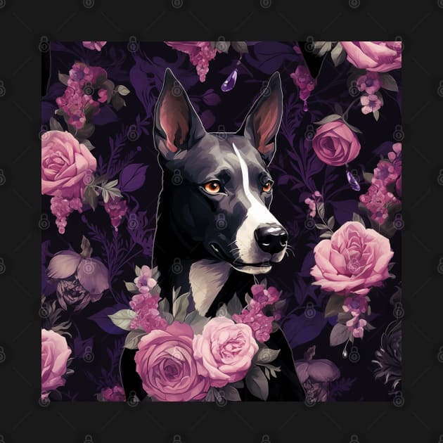 Basenji And Roses by Enchanted Reverie