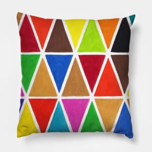 Multicoloured Harlequin Triangles Pillow