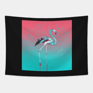 Retro Illustration Of Flamingo Tapestry