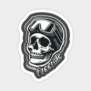 Ski Freeride Skull Unleashed Tee Magnet