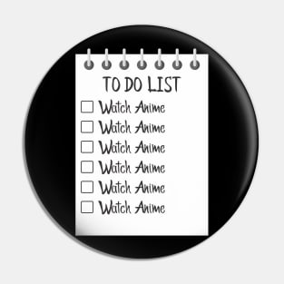 Anime To Do List Pin