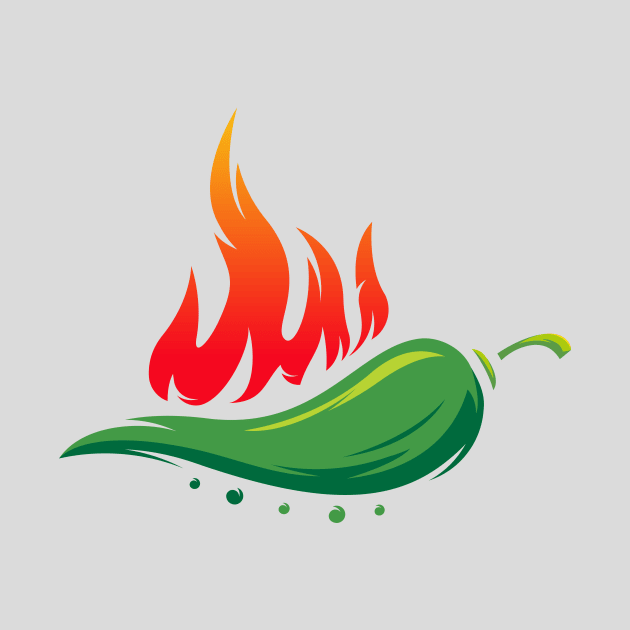 Flaming Hot Jalapeno Pepper for Spicy Mexican Food Lover by PerttyShirty