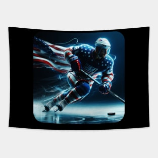 American Man Ice Hockey Player #2 Tapestry