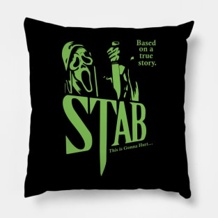 Horror movie logo -  based on a true story Pillow