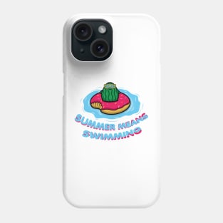 Summer means swimming, watermelon swimmer Phone Case