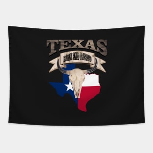 1980s Western Bull Skull Born and Raised Lone Star Texan Texas Tapestry