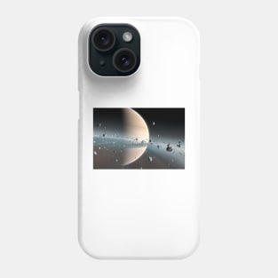 View from within the rings of Saturn, illustration, (F033/6195) Phone Case