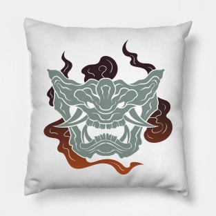 The great Oni Mask 4 - Yabisan - Vector Style Pillow