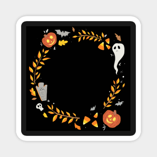 Cute and spooky Halloween wreath Magnet