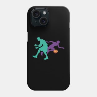 Left Hand Layup Xing Ze Hu Cool Purple and Green Silhouette Graphic Phone Case